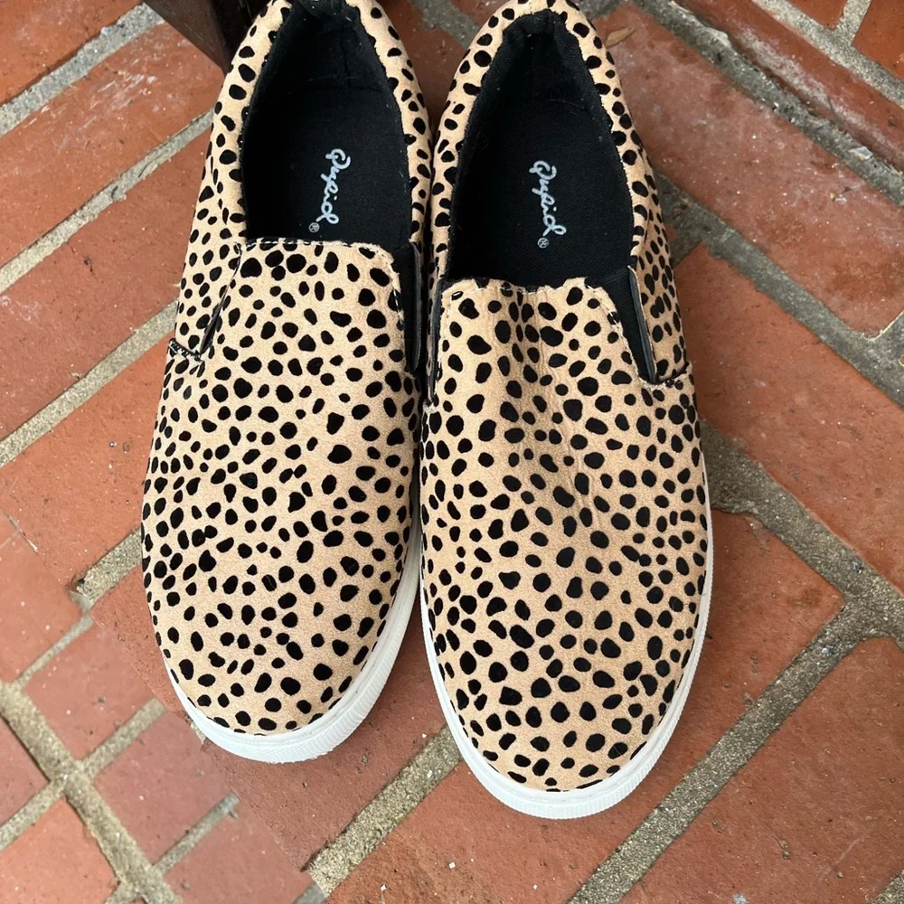 Cupid Leopard Print Slip-On Sneakers  8.5